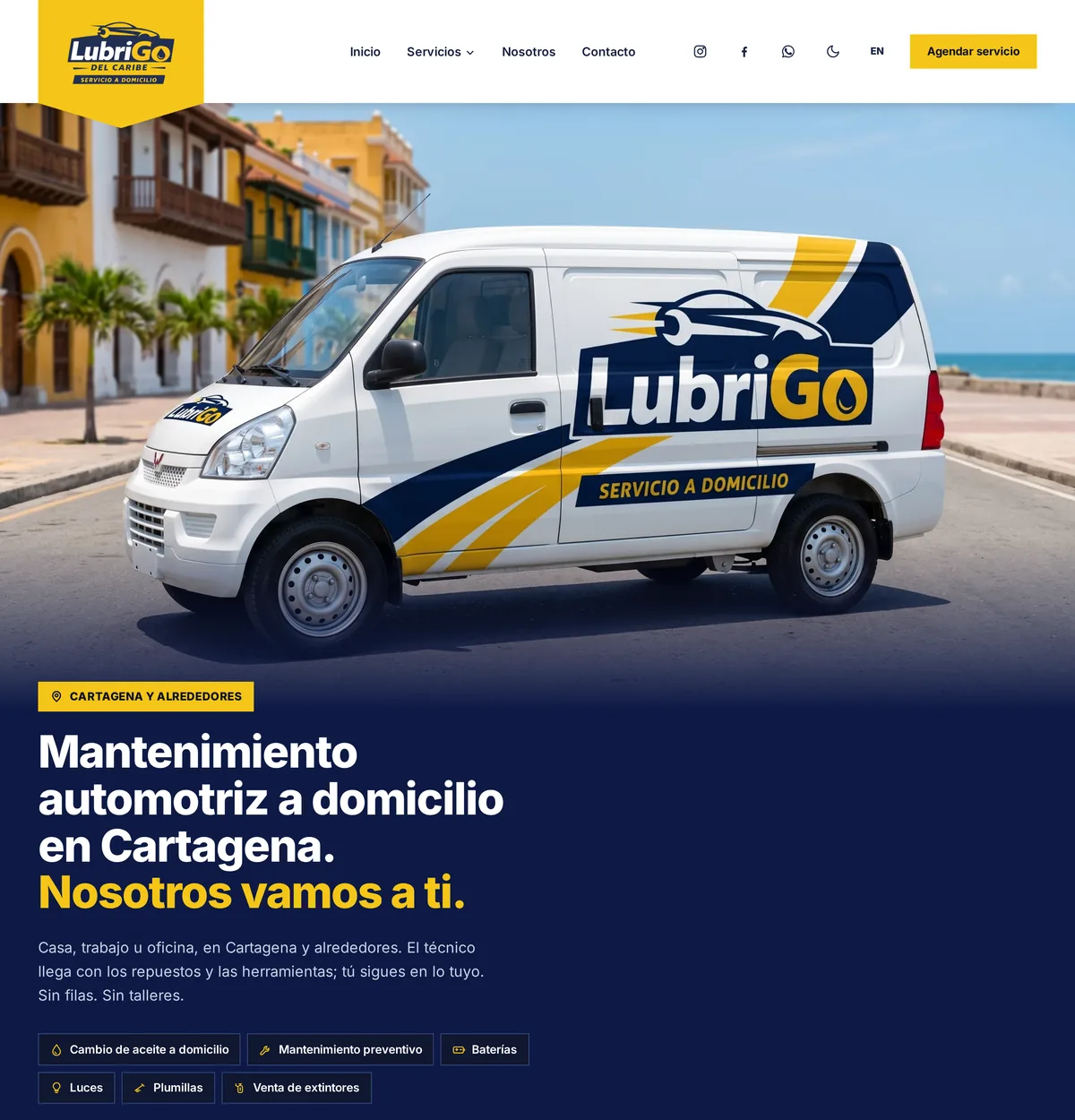 Portada del sitio de LubriGo Del Caribe
